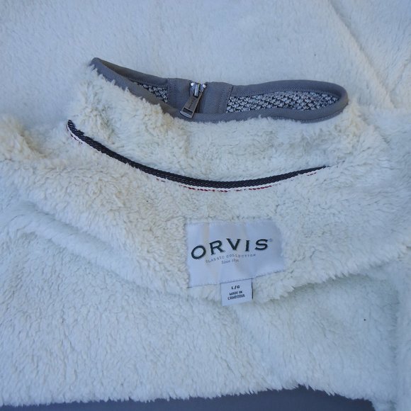 SIZE L. ORVIS Fleece Lined Quarter Zip Pullover. - Picture 6 of 16